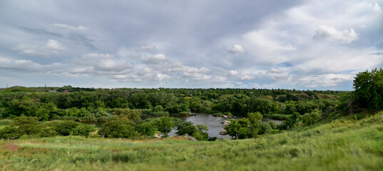 Fototapeta na wymiar View of the Novy Bug river, Ukraine. Before the war