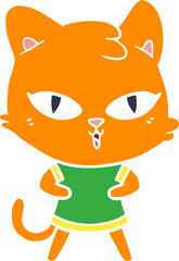 flat color style cartoon cat