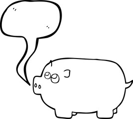 speech bubble cartoon piggy bank