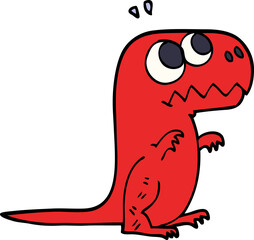 cartoon doodle roaring t rex