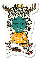 orc druid character with natural twenty dice roll illustration