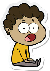 sticker of a cartoon man gasping in surprise