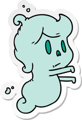 Obraz premium sticker cartoon of a kawaii cute ghost