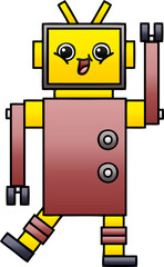 gradient shaded cartoon robot