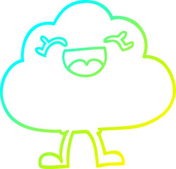 cold gradient line drawing cartoon expressive weather cloud