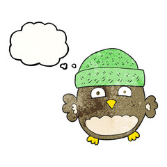 thought bubble textured cartoon cute owl