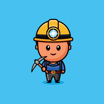 Gold mining worker vector character