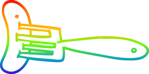 rainbow gradient line drawing cartoon banger on fork