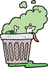 comic book style cartoon smelly garbage can