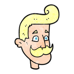 textured cartoon man with mustache