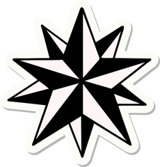 tattoo style sticker of a star