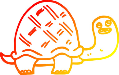 warm gradient line drawing cartoon happy turtle