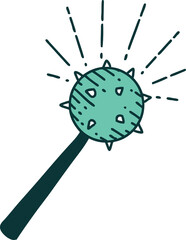 traditional tattoo style medieval mace