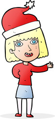 cartoon woman ready for christmas