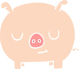 cartoon doodle happy pig