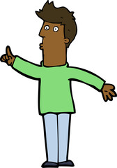 cartoon man advising caution