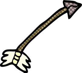 cartoon doodle flying arrow