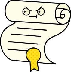 comic book style cartoon contract