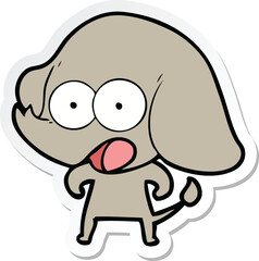 sticker of a cute cartoon elephant