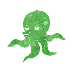 retro cartoon octopus