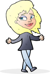 stress free woman cartoon