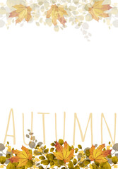 Autumn greetings card, dry leaves