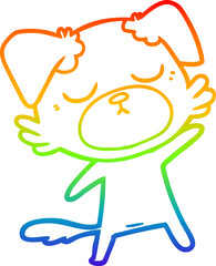 rainbow gradient line drawing cute cartoon dog