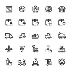 Icon set - construction machine outline stroke