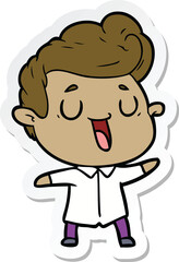sticker of a happy cartoon man