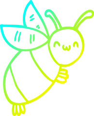 cold gradient line drawing cute cartoon bee