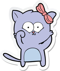 sticker of a cartoon cat