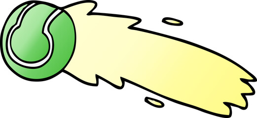 cartoon doodle flying tennis ball