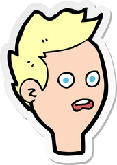 sticker of a cartoon shocked man