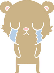 crying bear flat color style cartoon chraracter