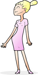 cartoon woman in dress