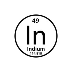Indium element periodic table icon vector logo design template