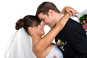 Portrait of a Wedding Couple Embracing