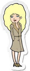 sticker of a cartoon female spy