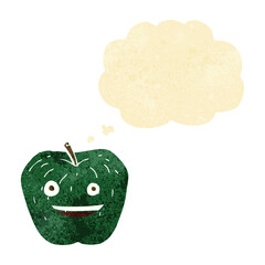 cartoon apple with thought bubble