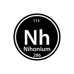Nihonium Periodic table element icon vector logo design template