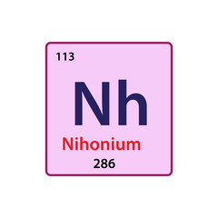 Nihonium Periodic table element icon vector logo design template