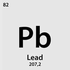 Lead Periodic table element icon vector logo design template