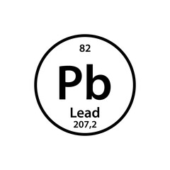 Lead Periodic table element icon vector logo design template