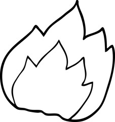 Obraz premium line drawing cartoon fire