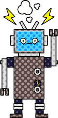 comic book style cartoon robot