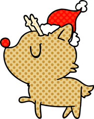 christmas cartoon of kawaii deer