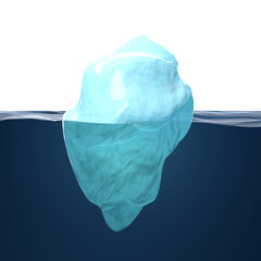 3D Render Illustration of Iceberg Over The Ocean