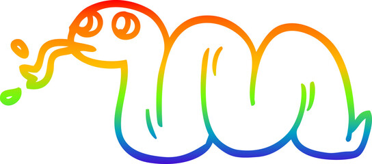 rainbow gradient line drawing cartoon snake