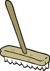 hand drawn doodle style cartoon sweeping brush