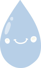 flat color style cartoon cute raindrop